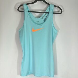 Nike Pro Bright Blue Logo Racerback Tank Top Large